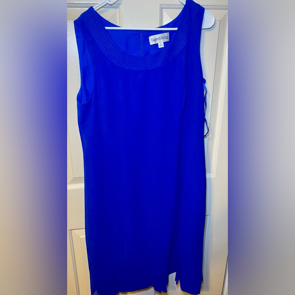 New Womens Danny‎ & Nicole Dress Royal Blue Sleeveless Fit Size 16